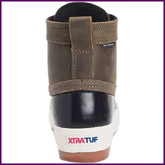 Waterproof Leather Lace-Up Boots Slip-Resistant Arch Support Mid-Calf